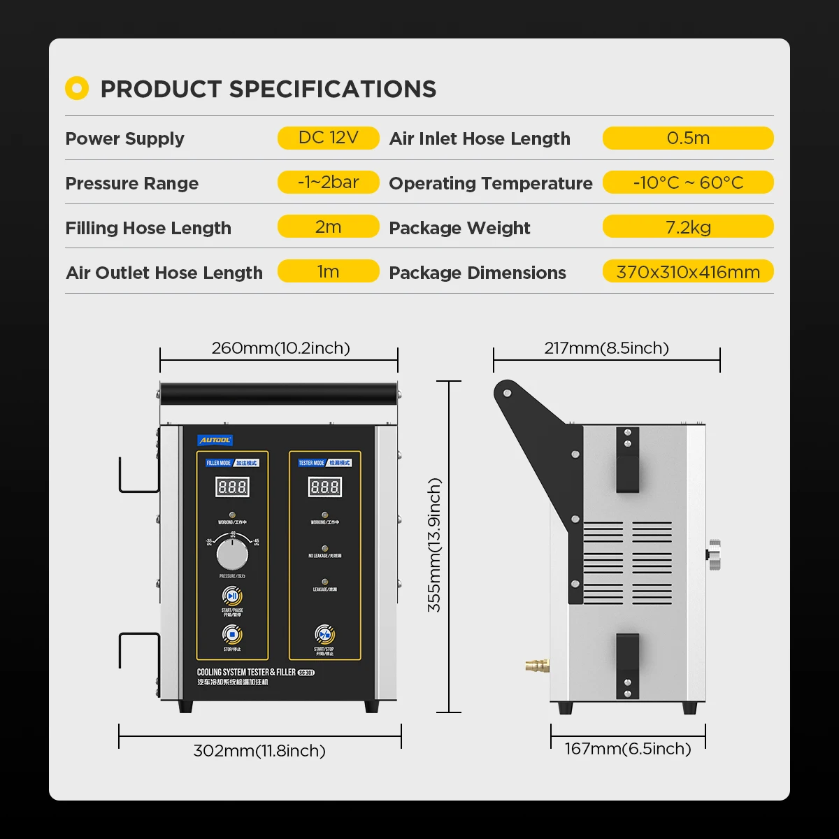 AUTOOL SC301 Vehicle Tools Kit - đánh giá và giá Radiator Pressure Tester